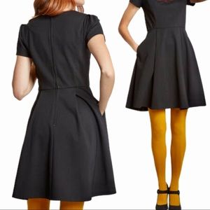 Badgley Mischka Womens Black Short Black Dress 6